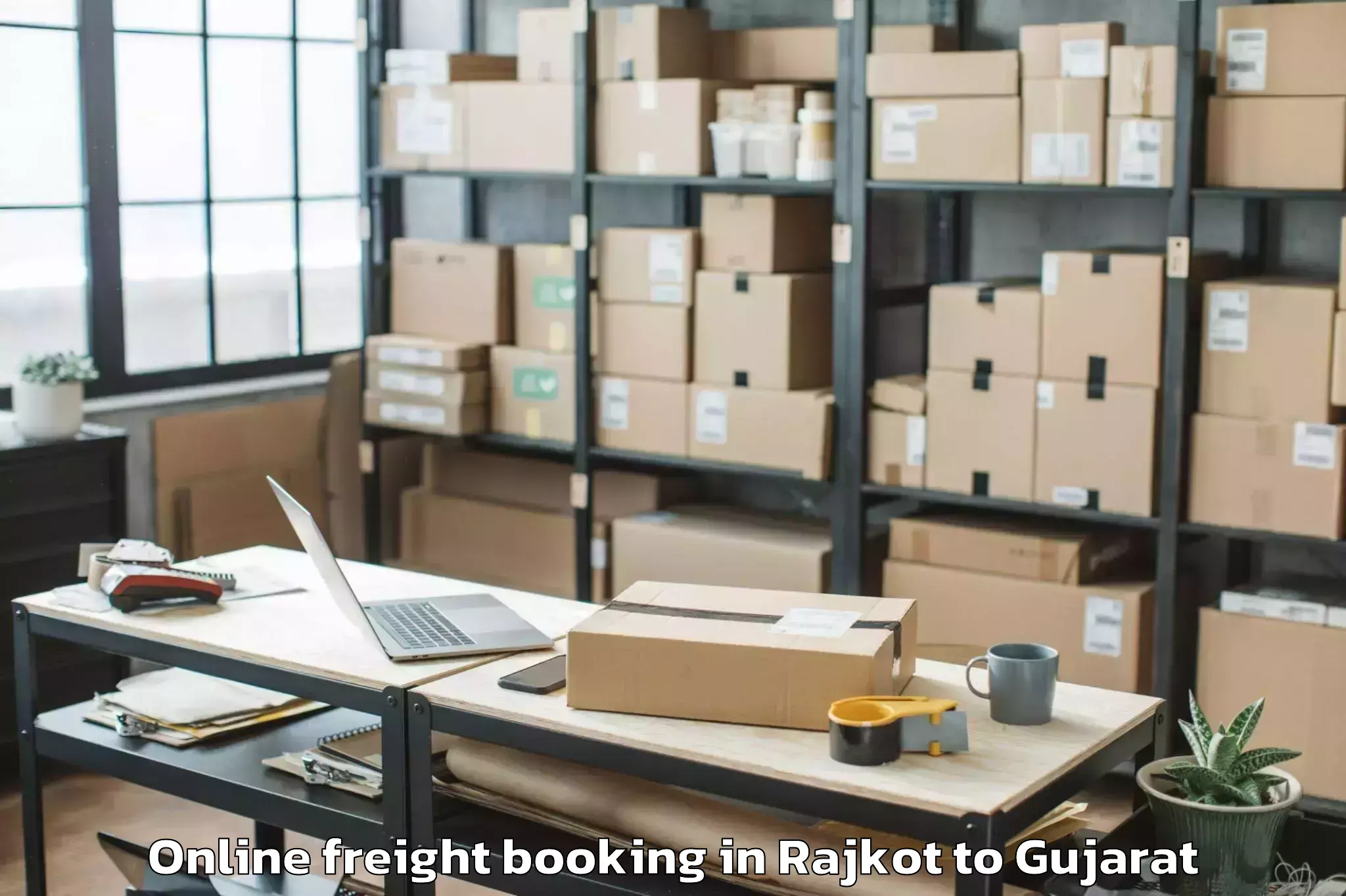 Quality Rajkot to Malpur Online Freight Booking